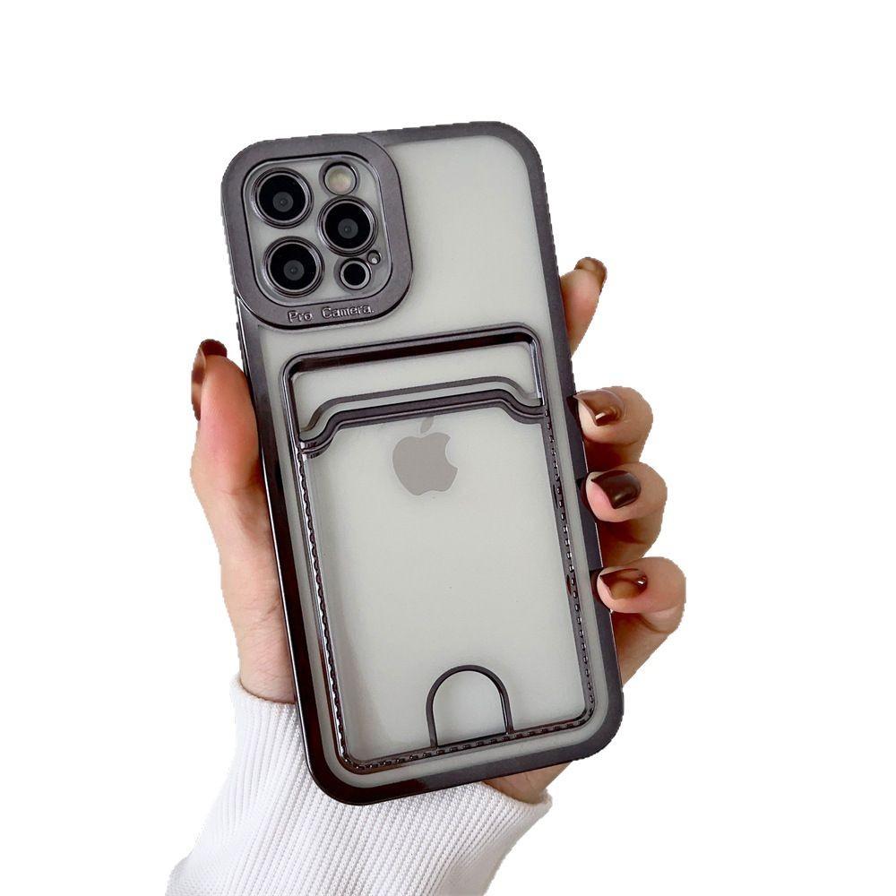 Applicable To IPhone16 Mobile Phone Case New Card 14 Apple 17 Protective Case 15 Promax Anti Fall Transparent Electroplating