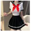[ST TS] Sexy Sailor Uniform Cosplay Uniform Midriff-Baring Miniskirt for High School Students, JK, School Uniform, Cute and Cute for Adults (Red)