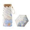 6 Ribs Design Sunscreen Umbrella Floral Pattern Rain Umbrella Portable Sunshade Umbrella  Outdoor