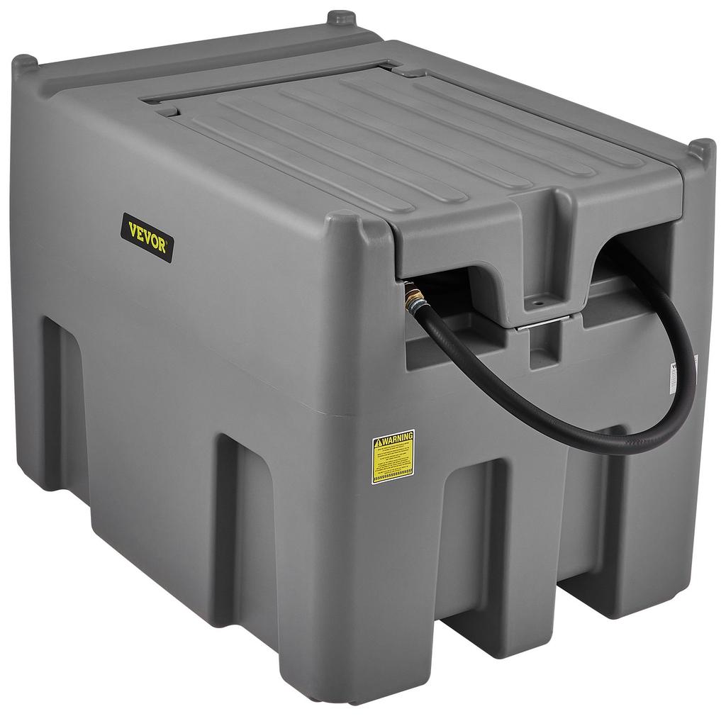 VEVOR Portable Diesel Tank, 439.1 L Capacity & 37.85 L/min Flow Rate, Diesel Fuel Tank with 12V Electric Transfer Pump and 399.3 Cm Rubber Hose