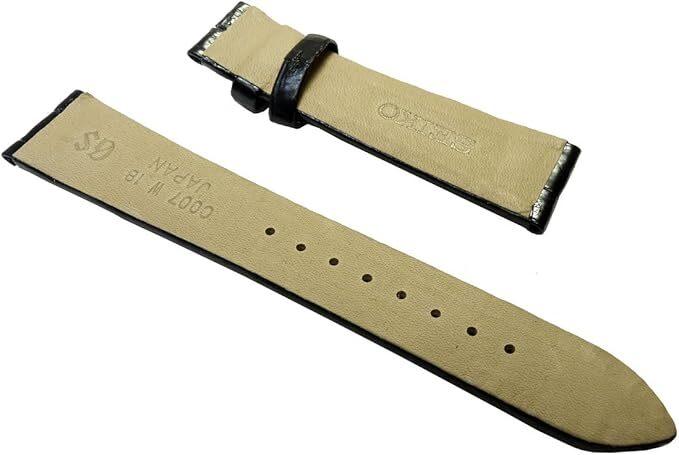 Brand new Grand Seiko 18mm genuine leather for strap, crocodile, black, SBGW033/9S64-00B0.