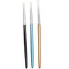 3-Piece Nail Art Fine Liner Brush Set with Metal Handle