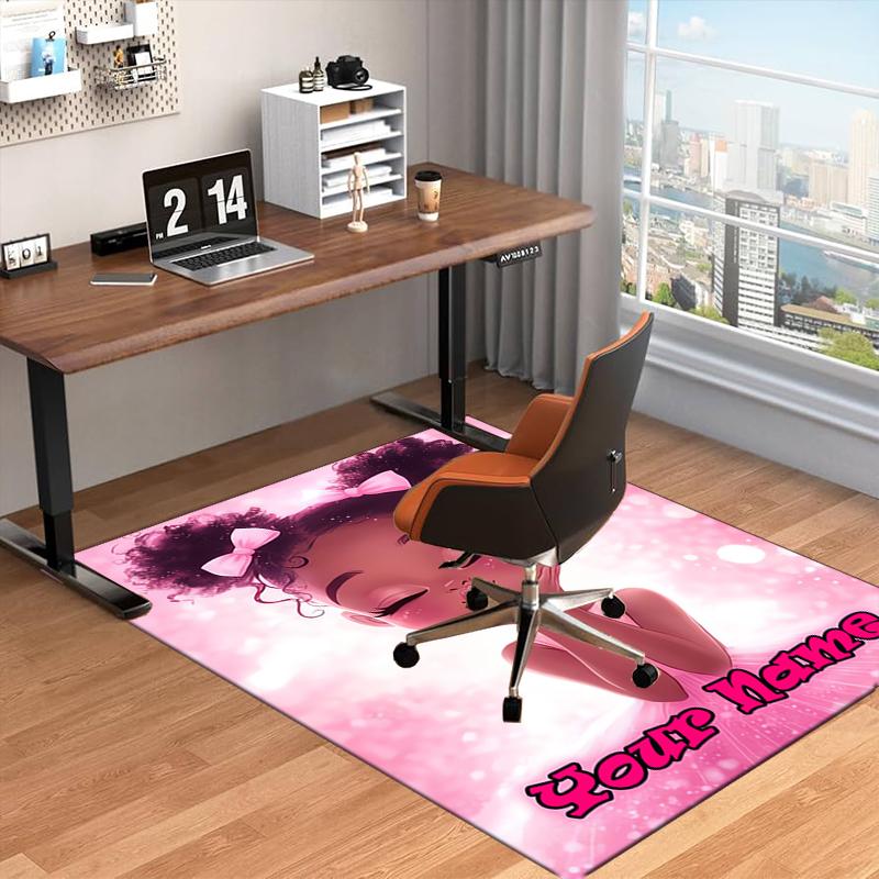 1PC Custom Name Pink Sparkle Dreams Theme Floor Mat Ideal for Living Room, Game Rooms, Office, Bedroom,Floor Mat Playful Design