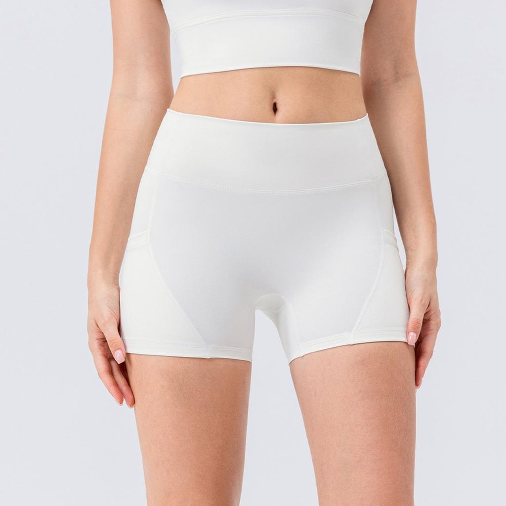 Women's Quick Dry Yoga Hip Lifting Shorts High Waist Fitness Running Shorts With Pockets