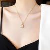 Opal Tulip Necklace Women'S Design Simple Versatile Zircon Pendant Clavicle Chain