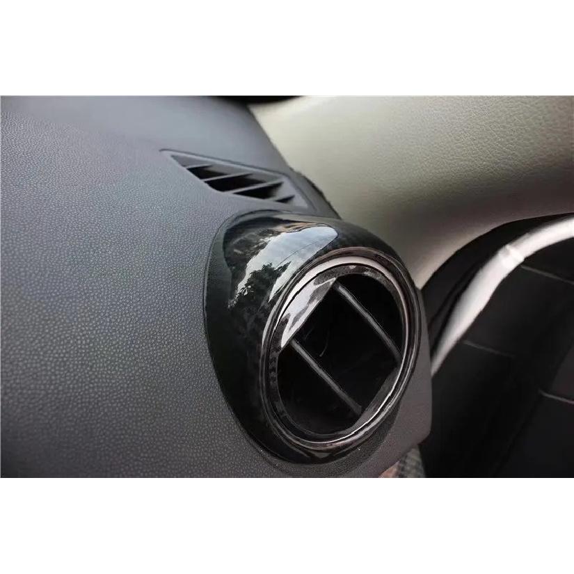 2Pcs Carbon Fiber ABS Car Dashboard Side Air Outlet Vent Panel Cover Trim Sticker Fit for Mazda 3 (2011-2015)