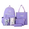 Schoolbag New Japanese Simple Girls Bag Casual Student Backpack Harajuku Four-piece Backpack Multifunctional Handbag