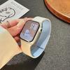 Compatible with Apple Watch Bands Series 1-11/Ultra 1-3/SE3 Lychee Pattern Soft Magnetic Silicone Strap.