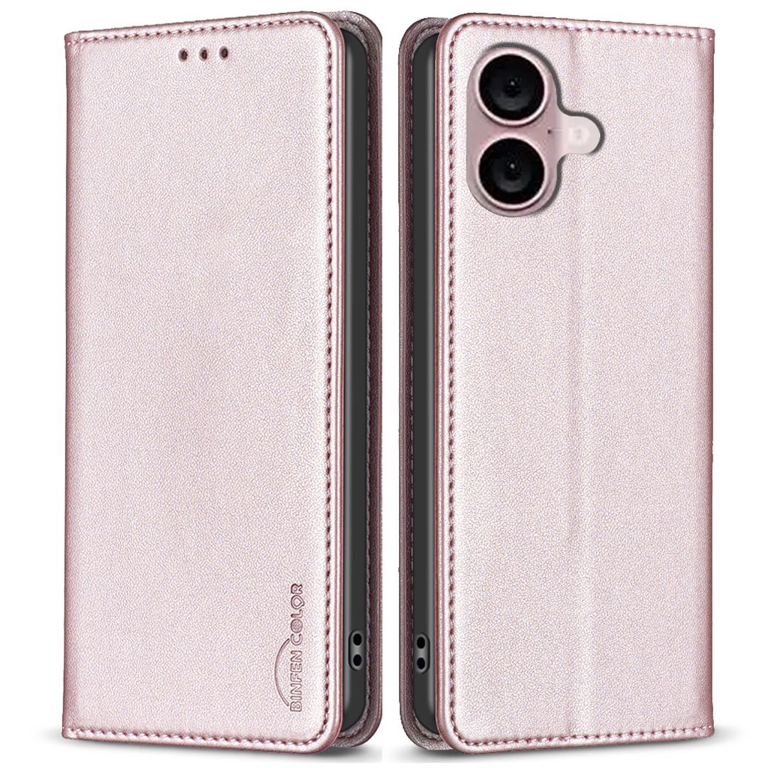 

BINFEN COLOR BF18 Чехол для iPhone 16 Магнитная застежка Кожа PU Держатель для карт Чехол для телефона F