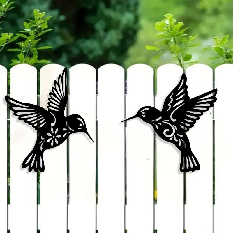 1PC Metal Hummingbird Wall Decoration Hollow Out Iron Bird Sculpture Wall Hanging Figurines Ornament Home Decor