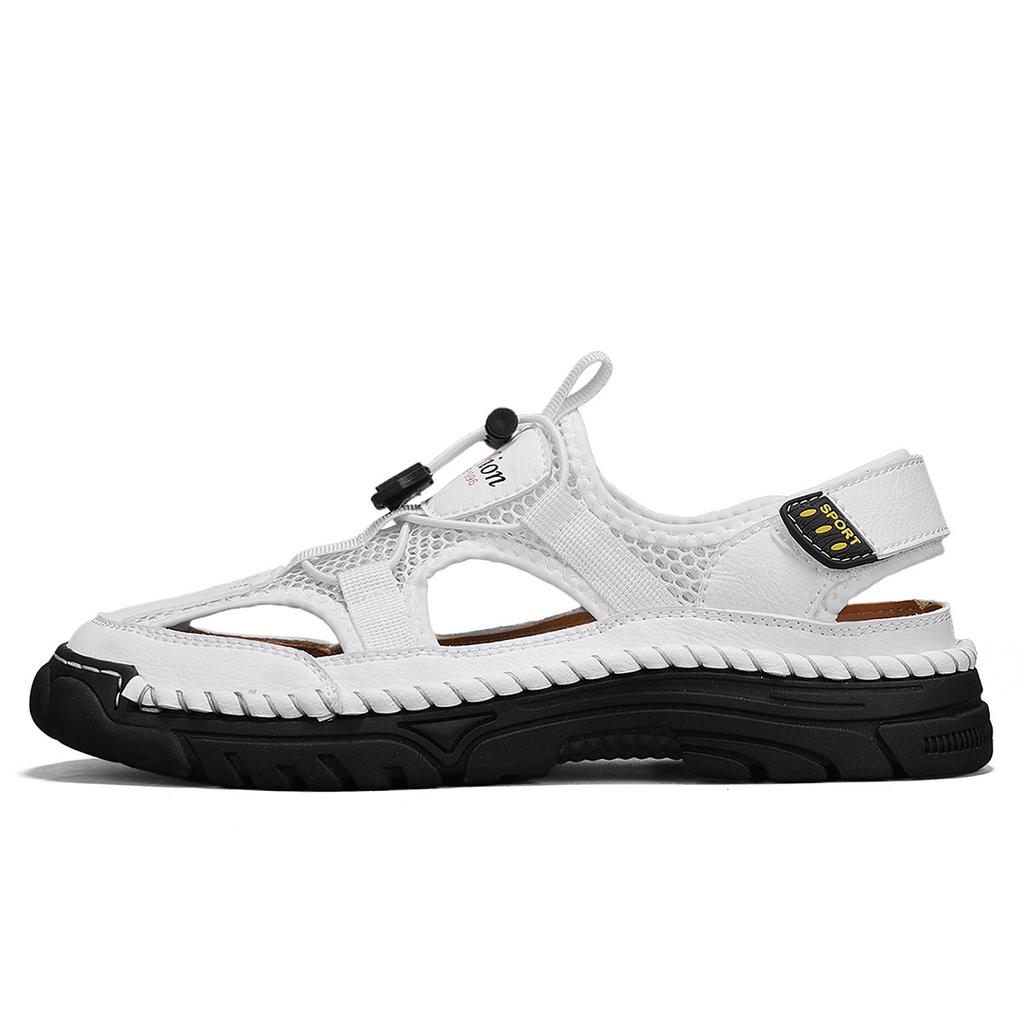 Sandale de vară pentru bărbați Sandale din plasă în aer liber Saboți moi Sandale lucrate manual Papuci ușori respirabili