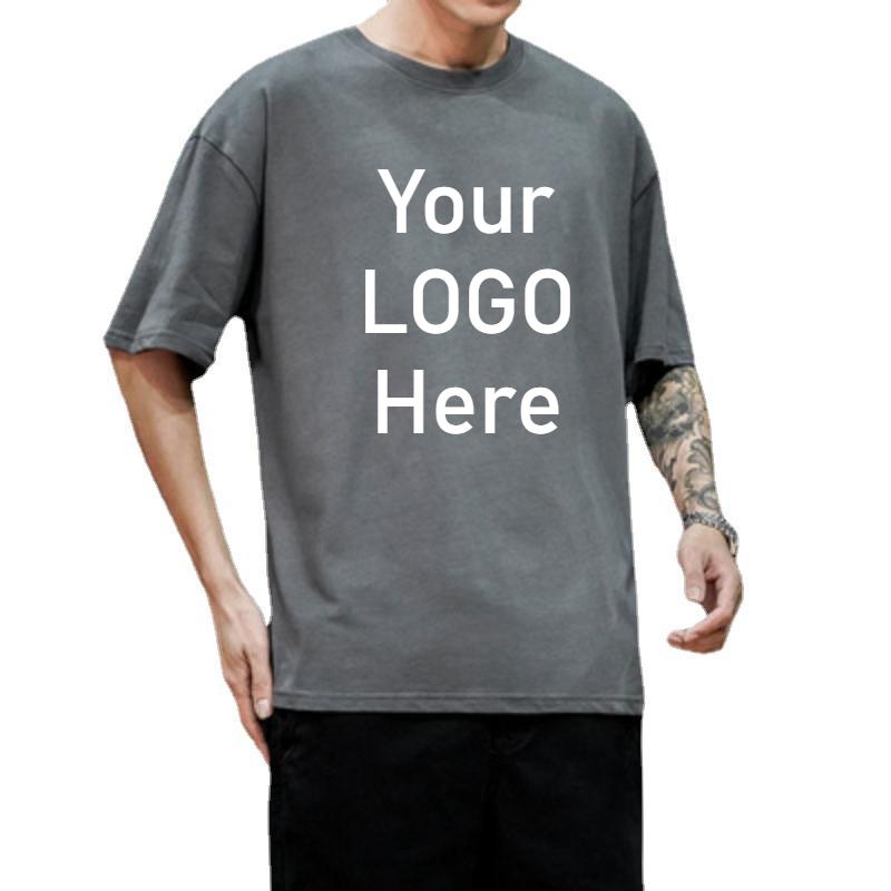 100% Cotton 200gsm Men's Short Sleeve T Shirt Custom Your Logo Design T Shirt