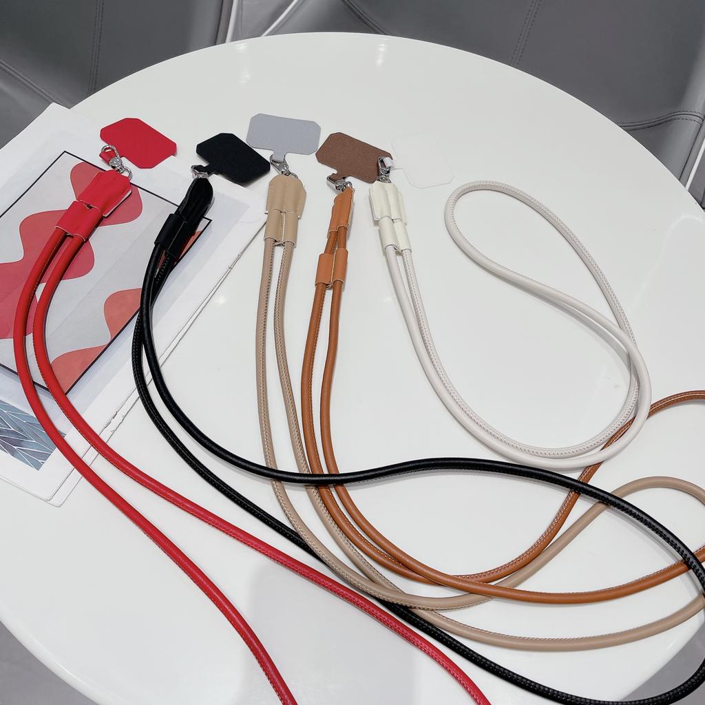 Universal Crossbody Leather Strap Chain For Smart Mobile Phone Case iPhone 120CM Sports Leather Colorful Nylon Single Cord Rope