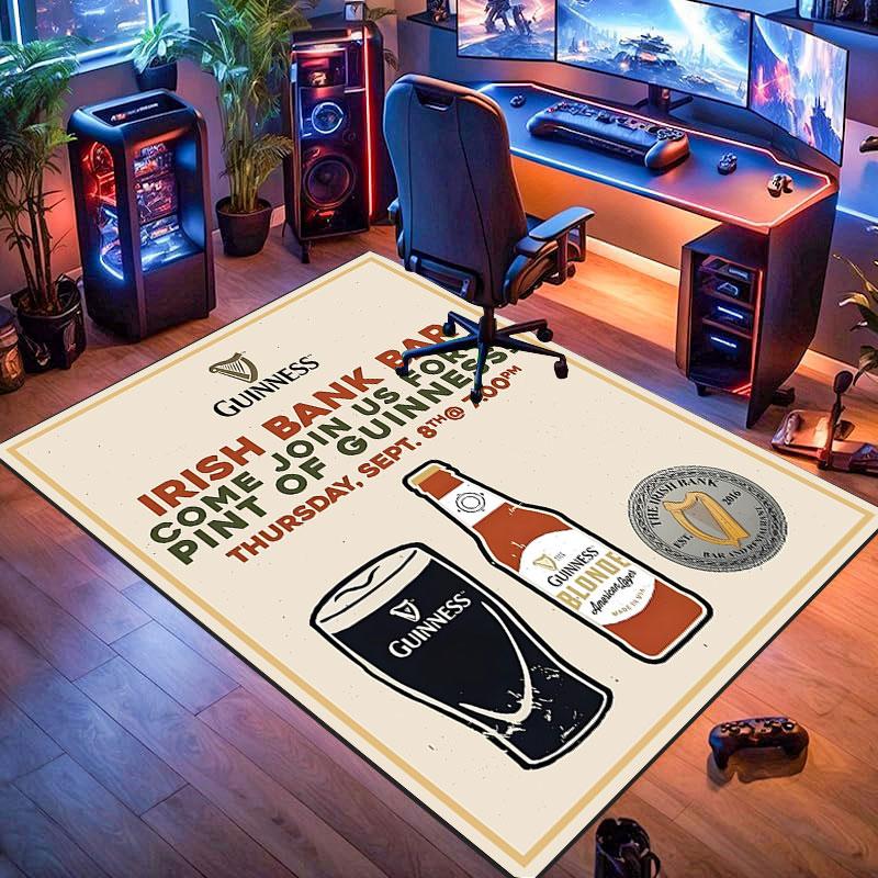 Guinness Stout Logo Rug, suitable for living room, bedroom, game room, computer room and home décor.