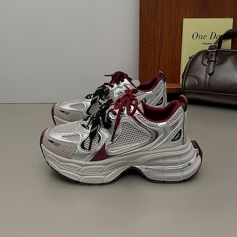 Fashion 2024 Women's H Sneakers Lace-Up Breathable Mesh Shoes for Women Lightweight Female Chunky Vulcanize Shoes Zapatillas De Mujer