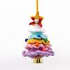 Fluffy Knitted Crochet Christmas Tree Pendant with Jingle Bell for Xmas Stocking Stuffer Home Holiday Party Decor