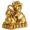 Fu Lu Copper Pig Gourd Ornament - Zodiac Pig Home Decor Handicraft