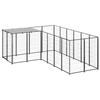 VidaXL Black Kennel 4.84 M² Steel Enclosure for Puppies Cage Dogs Outdoor 3082211