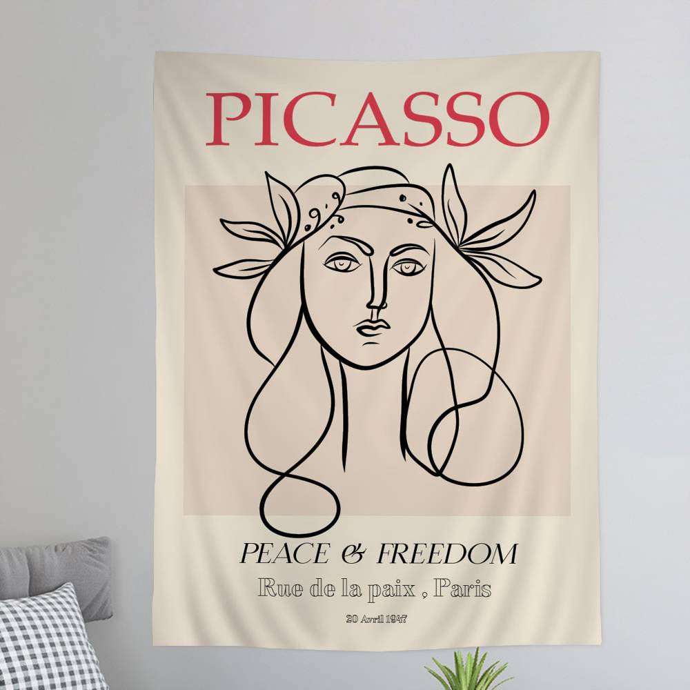 

PPicasso Woman Anime Tapestry Hippie Flower Wall Carpets Dorm Decor Wall Hanging Home Decor 74x94cm(29x37in)