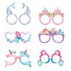 12pcs Mermaid Party Paper Glasses One 1st Mermaid Birthday Party Decor Fancy Dress Glasses Under The Sea Theme Party Girl Favor