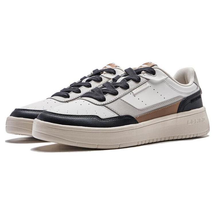 New LiNing Relaxing Lightweight Low Top Skateboard Shoes Men's White Black Gray AGCT401-5