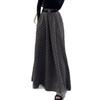 Großformatiger grauer Polka-Dot Retro-Langrock im koreanischen Stil für Herbstfrauen