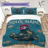 Custom Name Chickens Polka Dots Bedding,Quilt Set Quilt Cover Pillowcase Home Birthday Gift(1 * Duvet Cover + 2 * Pillowcase, Without Core)_lx