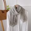 Retro Tie-dye Lace Edge Cotton and Linen Scarf Women's Spring Autumn Versatile Summer Thin Sunscreen Small Shawl with Short Yarn