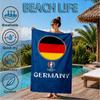 Asciugamano da Spiaggia in Microfibra Stampato con Emblema del Calcio Tedesco, Morbido e Assorbente, Asciugatura Rapida, Ideale per Viaggi Estivi, Essenziale per la Spiaggia, Piscina