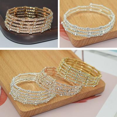 Gümüş/Altın El Bileklik Tam Taklidi Gelin Takı Moda Kristal Bilezik Düğün