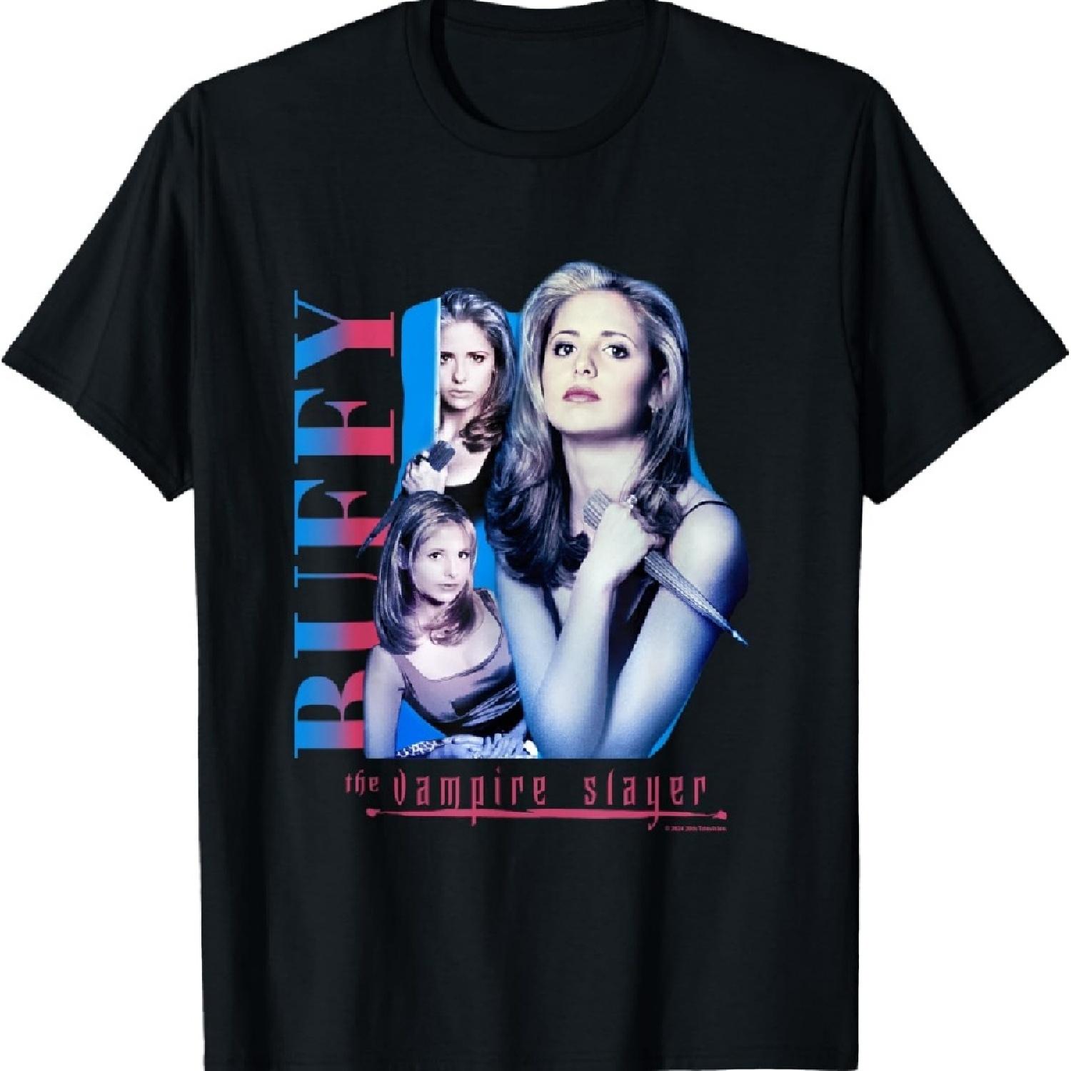 

Buffy The Vampire Slayer Pink & Blue Gradient Buffy Collage T-Shirt XXXXXL чёрный