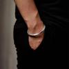 Men Bracelet Opening Adjustable Silver Color Twist Boho Wrist Decoration Easy to Wear Fish Letter Curved Sleeve Bracelet Men Jewelry