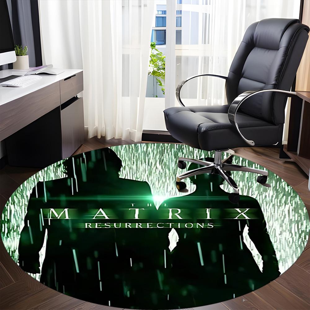 1pc Matrix Resurrections Office Round Area Rug, Under Office Chairs Bedroom Living Room Home Decor, Room Deco, Available In Various Sizes