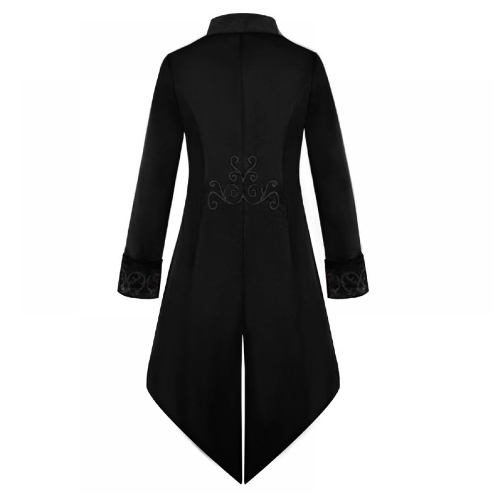 Steampunk Medieval Vintage Burgundy Tailcoat Jacket for Men Renaissance Vampire Gothic Victorian Frock Coat Halloween Costume