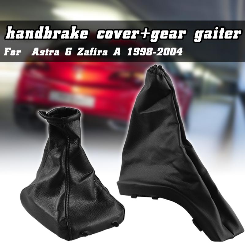Car Gear Shift Knob Gaiter Boot Cover  PU Leather Parking Handbrake Grips Covers For Opel Astra G Zafira A 1998-2004 24430525