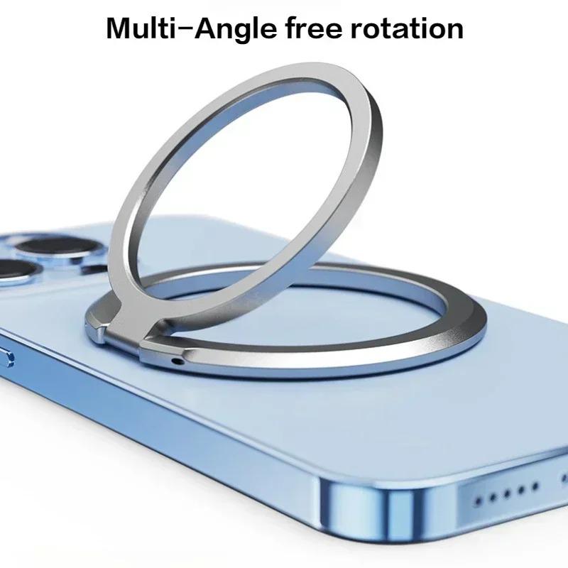 Magnetic Cell Phone Ring Holder Compatible with iPhone 12 13 14 15 Series For MagSafe Removable Cell Phone Grip Kickstand Phone Accessories