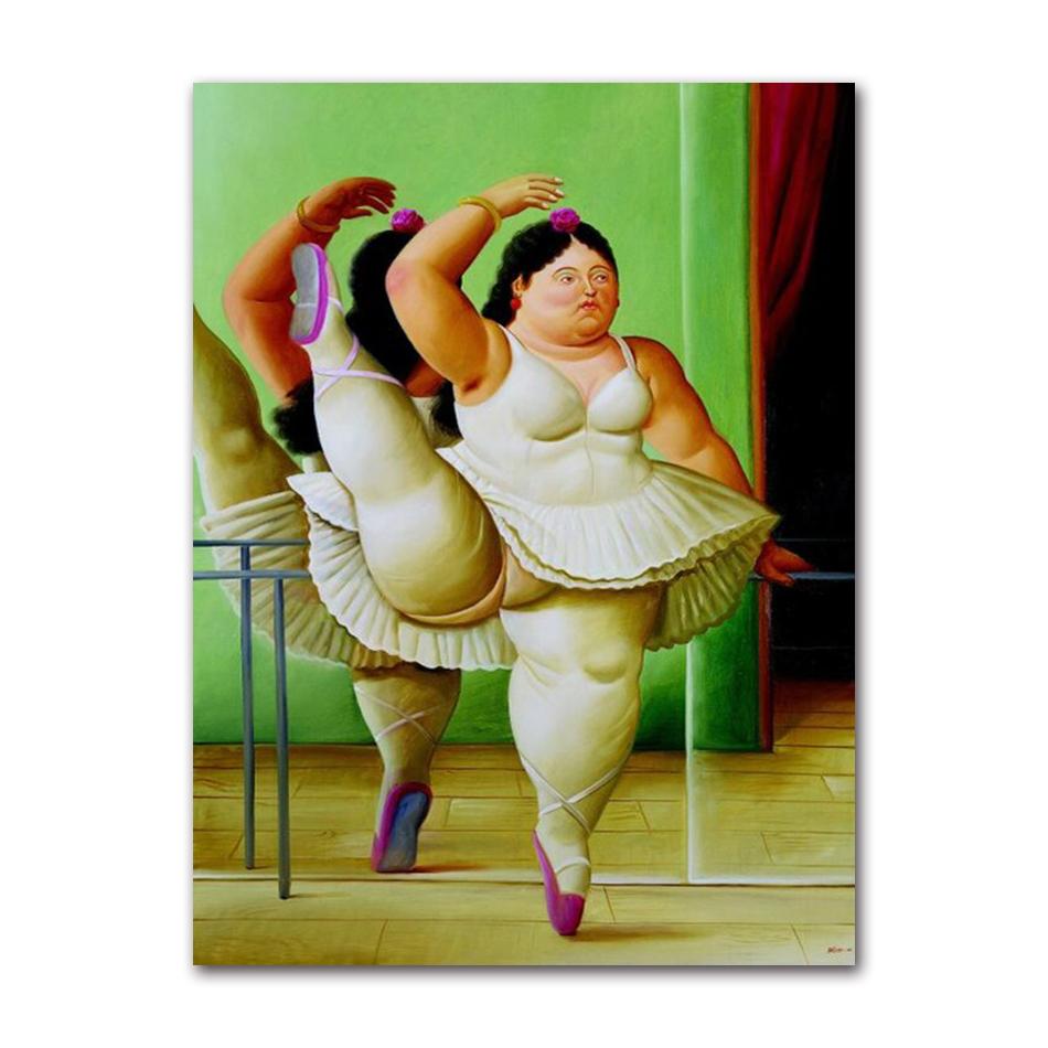 Fernando Botero Berühmte Figur Poster Abstrakt Cartoon Lustiger Tänzer Leinwandbild Nordische Wandkunst Bild für Wohnzimmer Dekoration