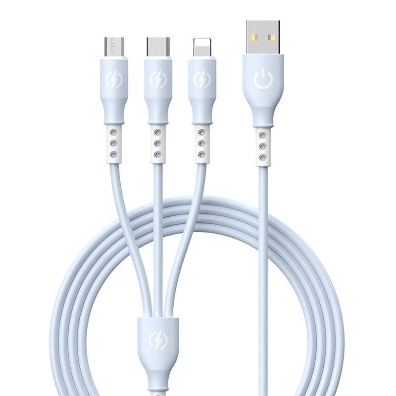 3 In 1 66W Data Cable Liquid 6A Super Fast Charging Fast Charging Three In One Charging Cable 1.2M