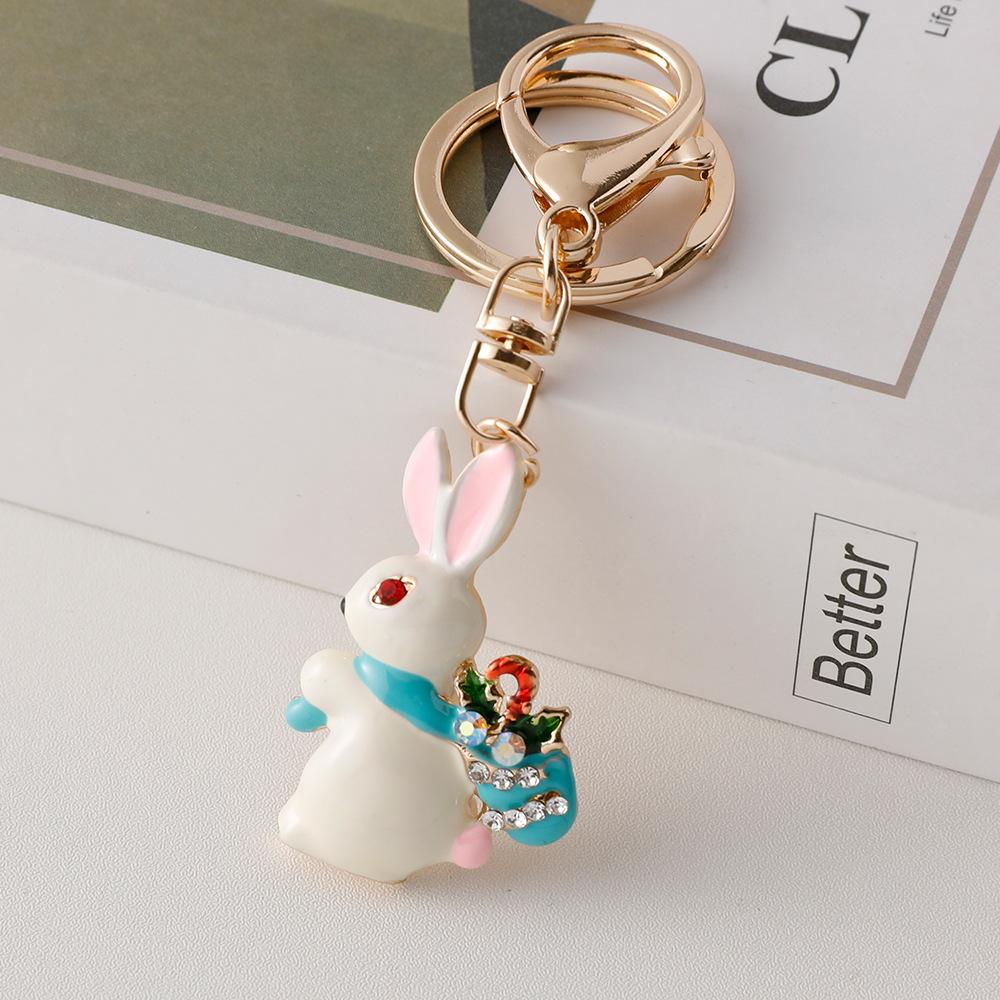 European and American Christmas Series Keychain Cute Christmas Tree Dripping Metal Pendant Christmas Decoration