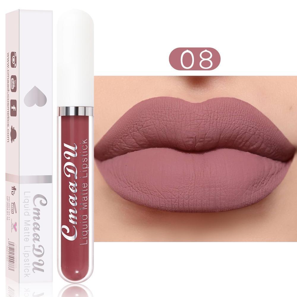 Sexy Velvet Matte Lip Gloss Flüssiger Lippenstift Lipgloss Beauty Red Nude Wasserfestes, langlebiges Make-up