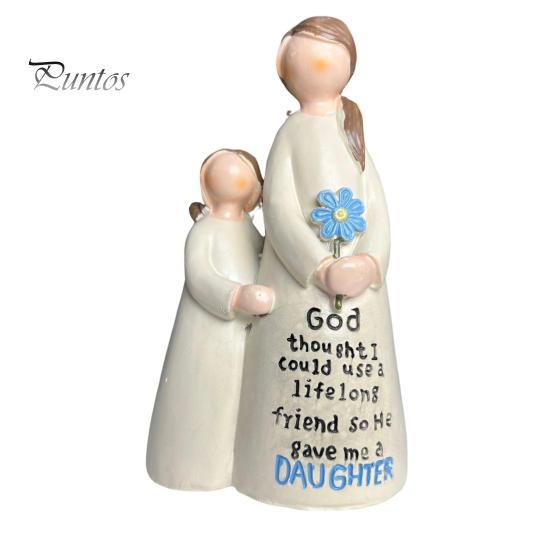 

Статуэтка ангела из смолы, статуэтка ангела матери и дочери, настольное украшение, символ любви матери и дочери, подарочное украшение для домашнего декора A