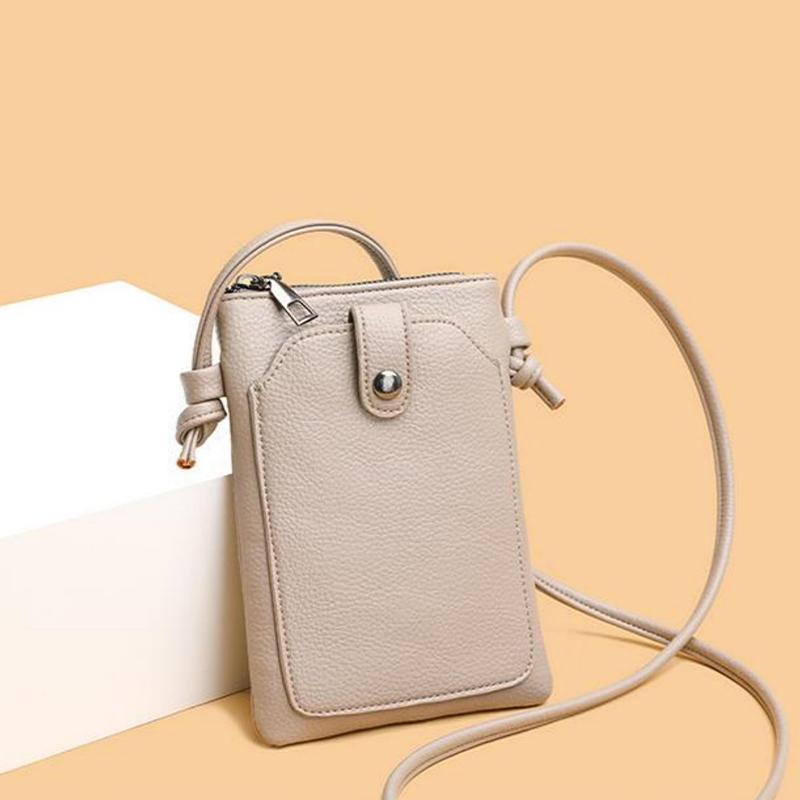 Solid Color Simple Phone Bag Fashionable Mini Versatile Diagonal Cross Bag