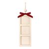 Festive Tree Ornament for Photos Christmas Wooden Photo Frame Ornament, DIY Hanging Picture Holder with Reusable Holiday Ribbon Bow, Decor, Party