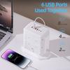 Vertical Type Power Strips 12 Outlets Small Design Outlet Tower for Home and Offices Space Saving Plastic Construction