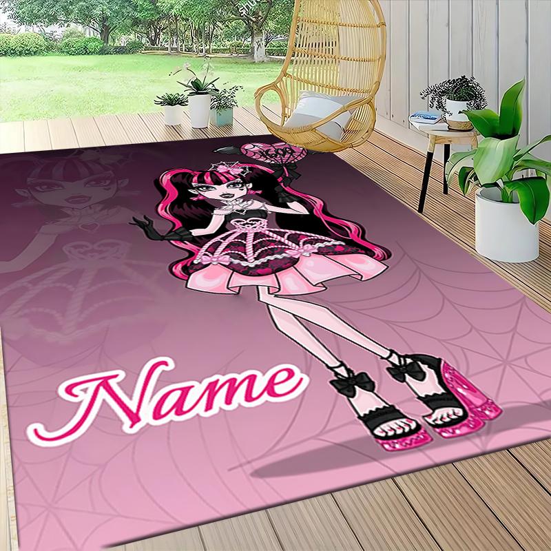 Custom Name Monster High Fashion Carpet Rug Customizable Soft Washable Anti-Slip Home Living Room Sofa Mats Personalized Rug. 0909404