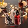Transparente 3-Loch-Aufbewahrungsbox für Make-up-Pinsel aus Acryl, Kommode, Schreibtisch, große Finishing-Box für Augenbrauenpinsel, Kamm, Schere