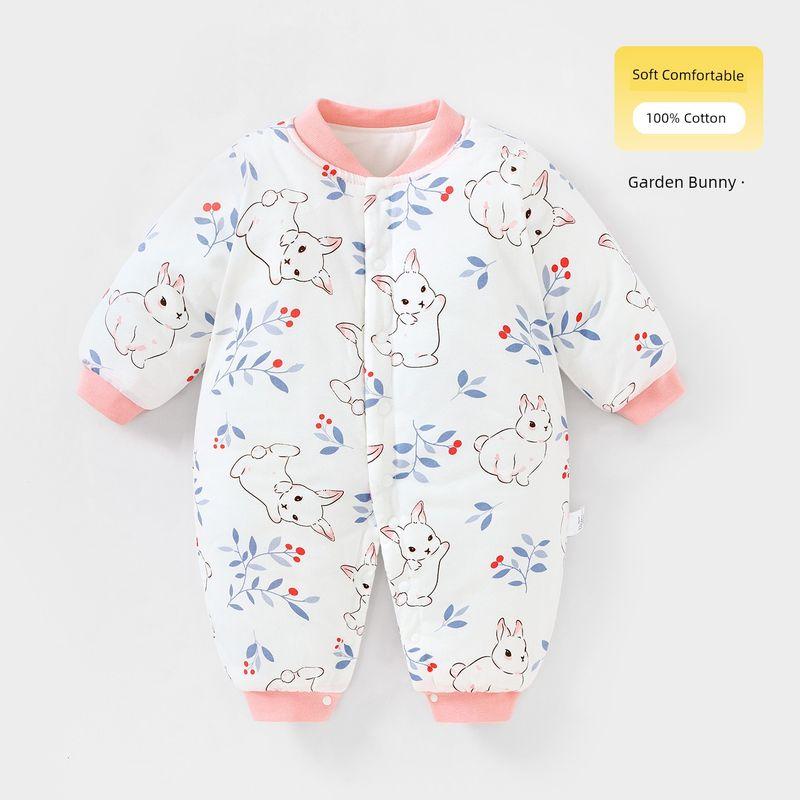 Clothes for Autumn and Winter, Thickened Cotton-Padded Romper for Boys and Girls, Pure Cotton Class a Jumpsuit, Outdoor Crawling Clothes, Winter Wear
