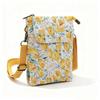 Japanese Floral Canvas Phone Crossbody Bag Women Multi Pocket Shoulder Bag Travel Passport Wallet Cell Phone Purse with Adjustable Strap