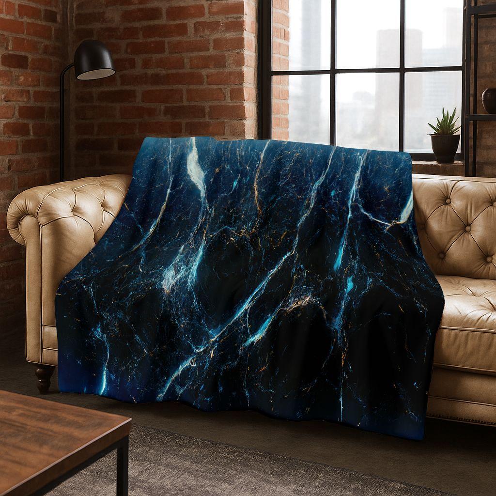 Luxurious Black Green Gold Marble Colorful Stone Texture Art Flannel Blanket,Cozy Soft Throw Blanket for Home Bedroom Bed Sofa