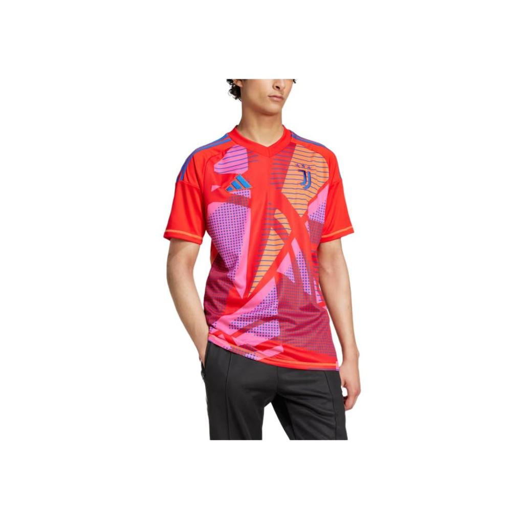 Adidas Juventus Moisture-Wicking Embroidered Team Logo Slim Fit V-Neck Short Sleeve Football Shirt Men Tops Royal-Blue IT3541